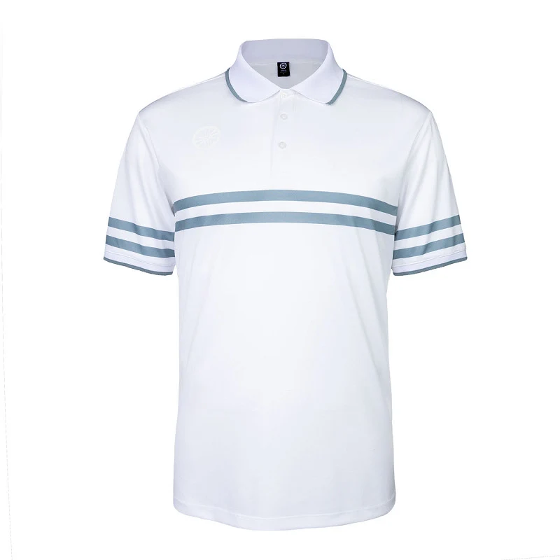 The Indian Maharadja Men Printed Stripe Polo - Wit