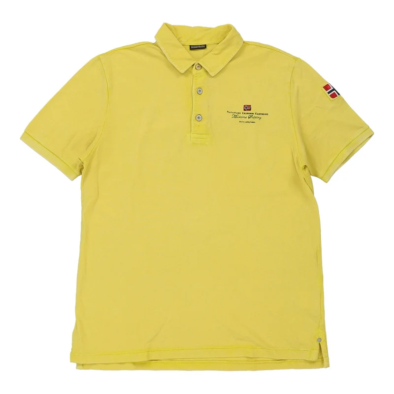 Napapijri Polo Shirt - XL Yellow Cotton
