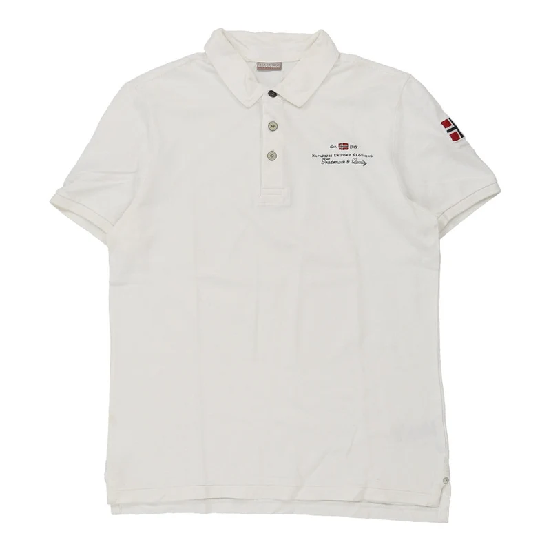Napapijri Polo Shirt - Large White Cotton