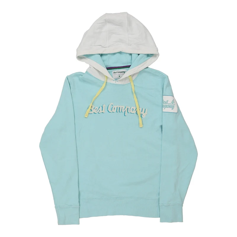 Best Company Spellout Hoodie - Medium Blue Cotton