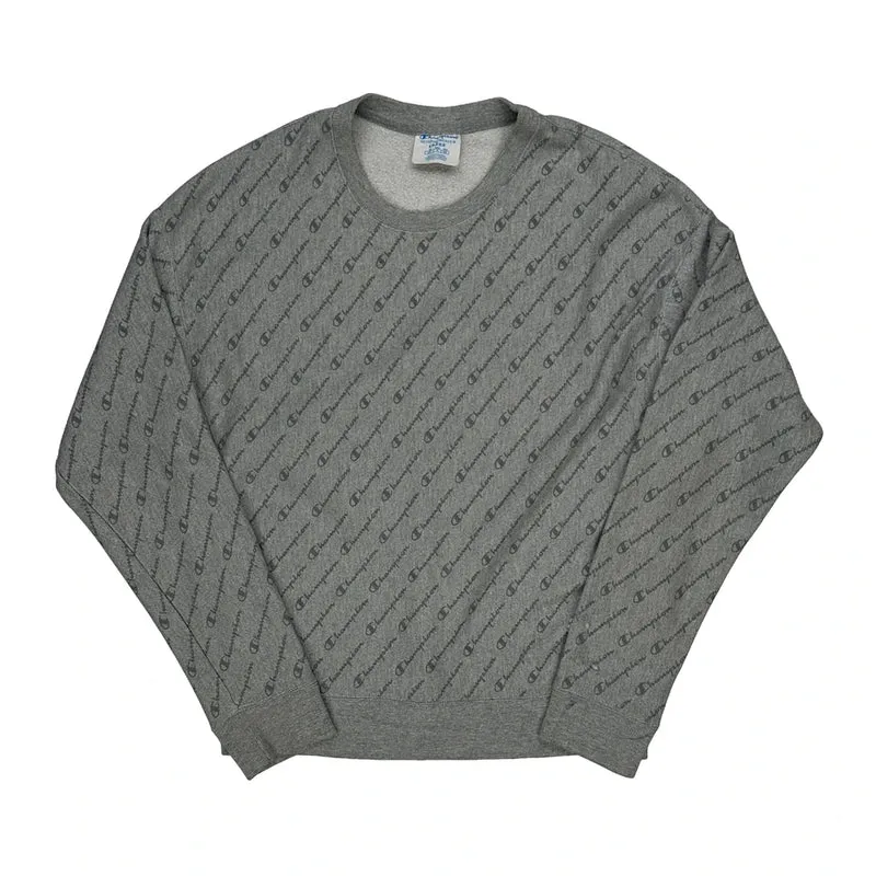 Reverse Weave Champion Sweatshirt - Large Grey Cotton