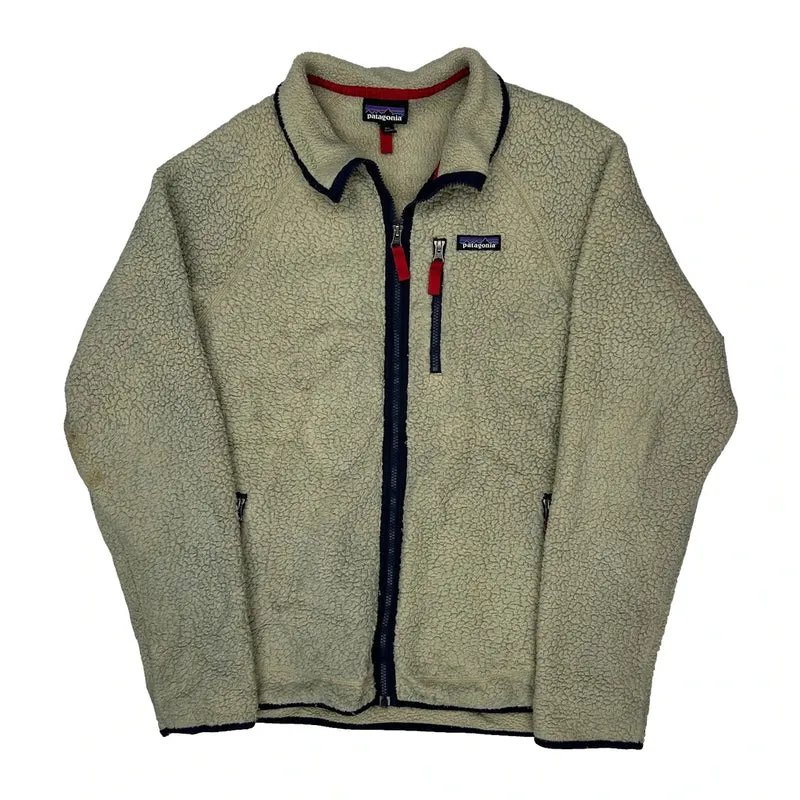 Patagonia Fleece Jacket - Large Cream Polyester