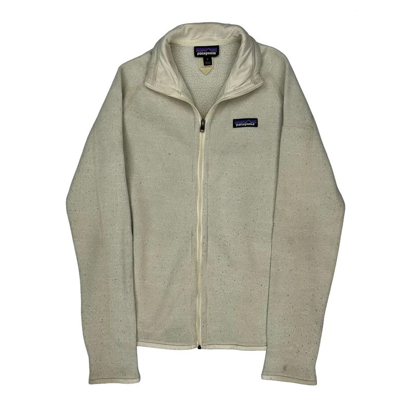 Patagonia Fleece Jacket - Small Cream Polyester