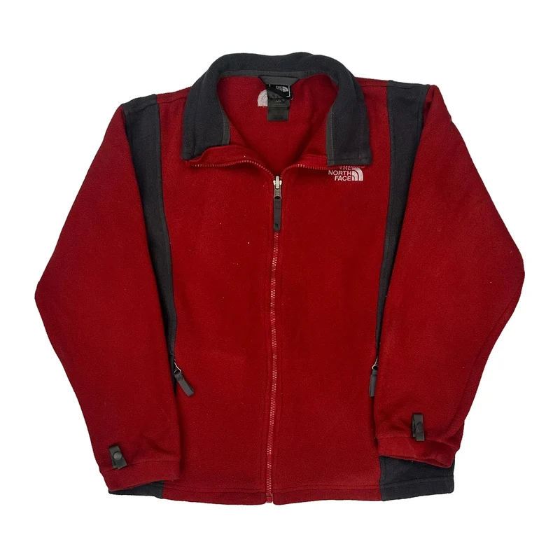 Boys The North Face Fleece Jacket - Large Red Polyester