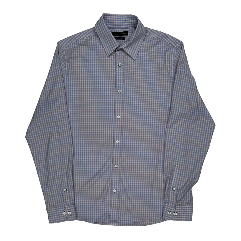 Tommy Hilfiger Checked Shirt - Medium Blue Cotton