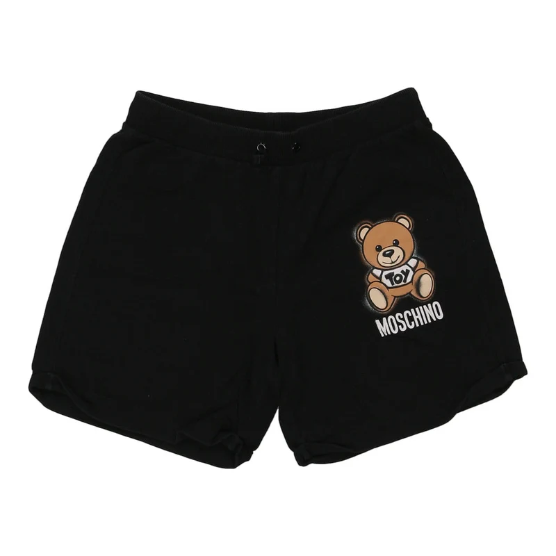 Age 14 Moschino Graphic Shorts - Large Black Cotton Blend