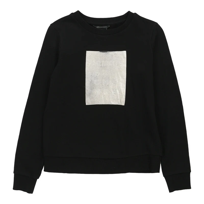 Armani Exchange Sweatshirt - Small Black Cotton Blend
