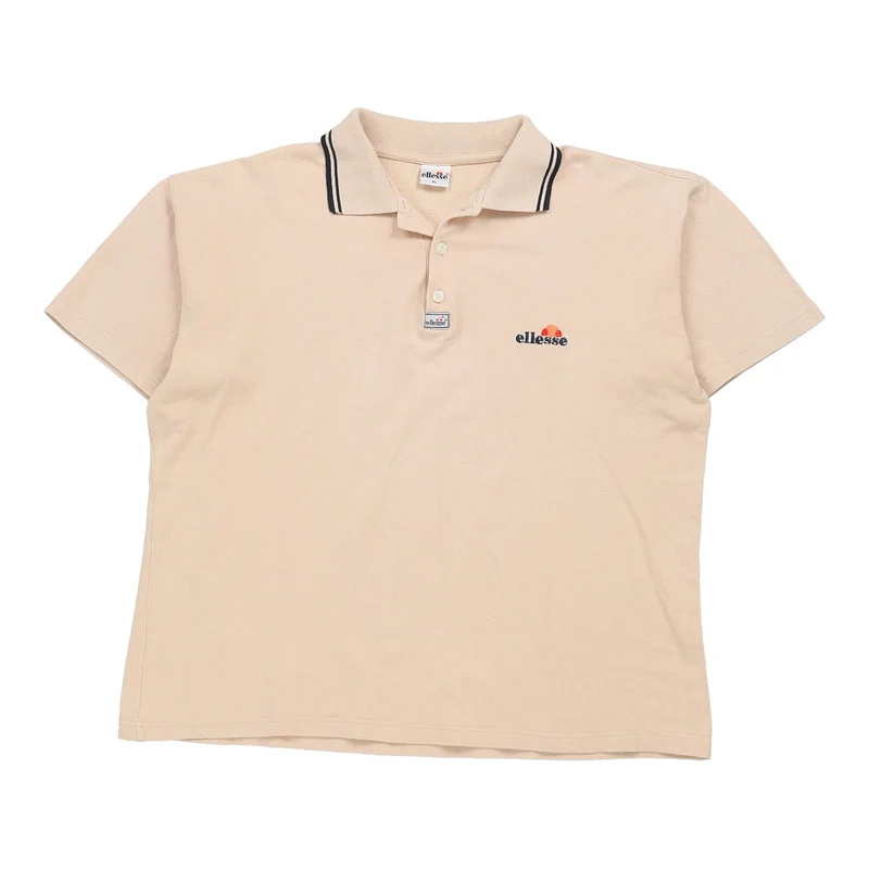 Ellesse Polo Shirt - XL Beige Cotton
