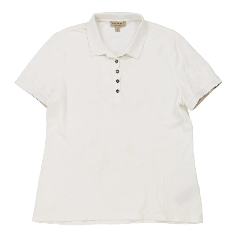 Burberry Polo Shirt - XL White Cotton