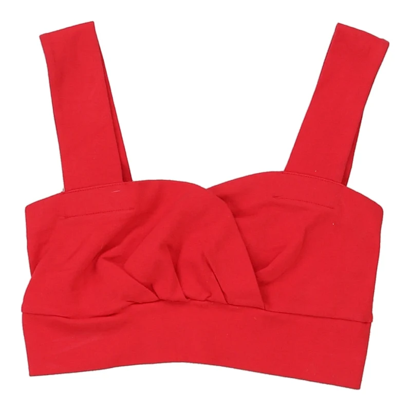 Express Tricot Cropped Top - Medium Red Cotton
