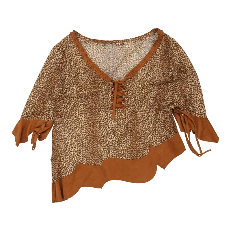 Unbranded Animal print Top - Large Brown Polyester Blend