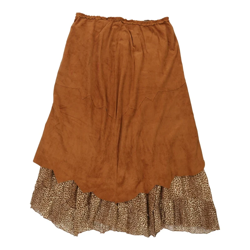 Unbranded Skirt - Large Beige Suede
