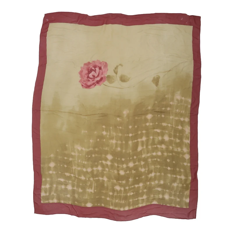 Unbranded Floral Scarf - No Size Beige Silk