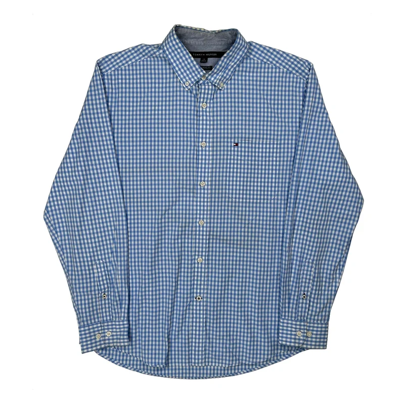 Tommy Hilfiger Checked Shirt - Large Blue Cotton