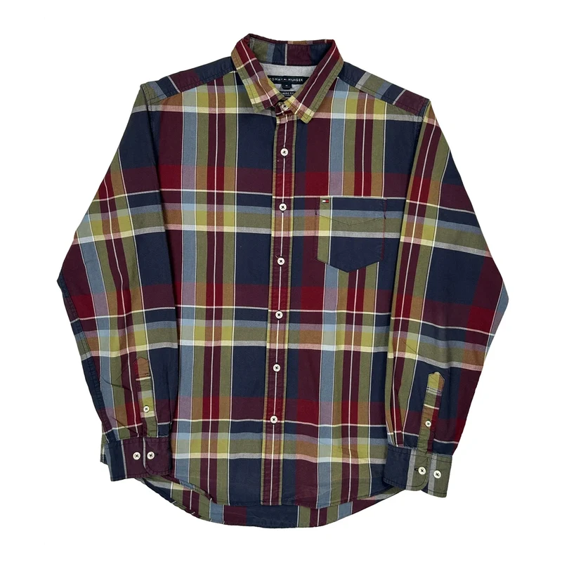 Tommy Hilfiger Checked Shirt - Medium Multicoloured Cotton