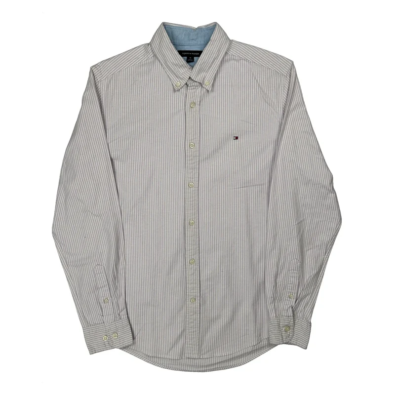 Tommy Hilfiger Striped Shirt - Medium White Cotton