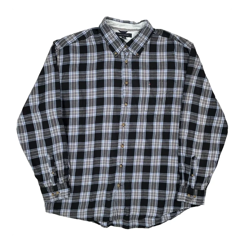 Tommy Hilfiger Checked Shirt - 2XL Black Cotton