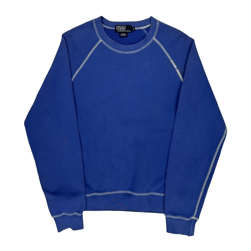 Polo By Ralph Lauren Sweatshirt - Medium Blue Cotton Blend