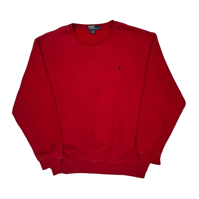 Polo By Ralph Lauren Sweatshirt - XL Red Cotton
