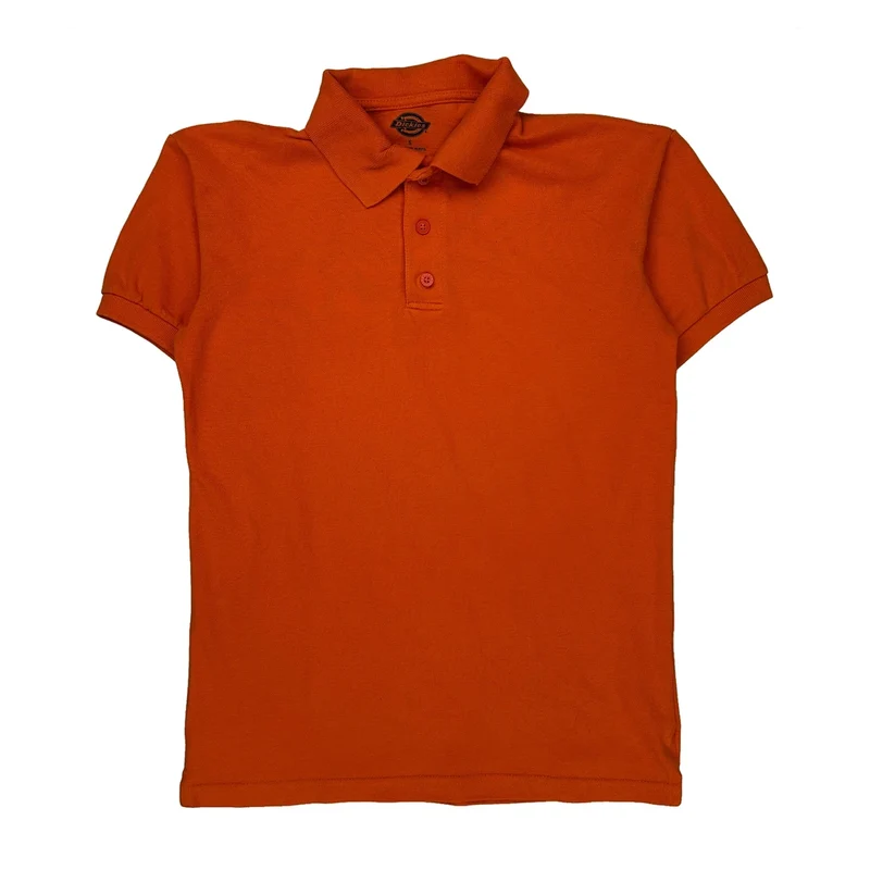 Dickies Polo Shirt - Small Orange Cotton Blend