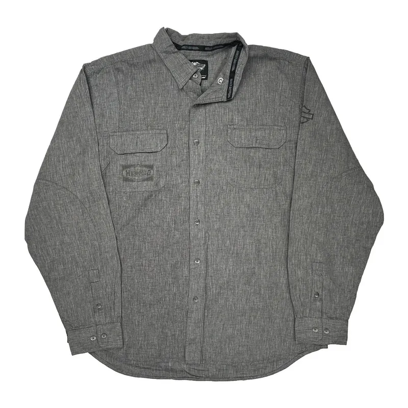 Motorcycles Harley Davidson Shirt - 2XL Gray Linen Blend