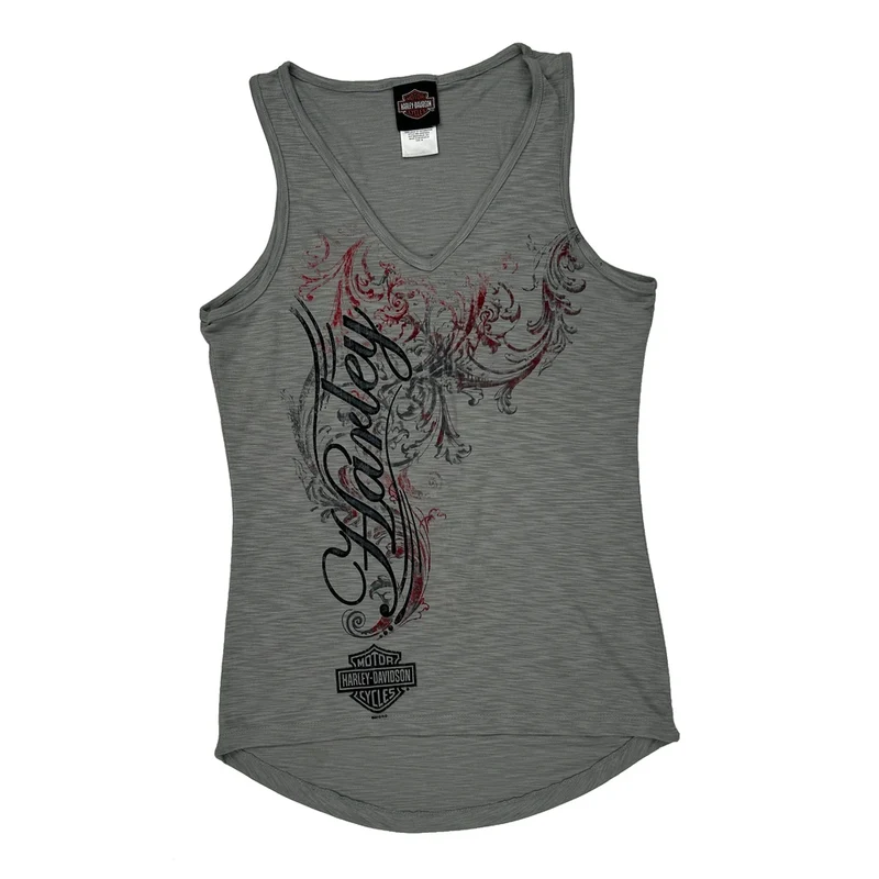 Bruce Rossmeyer'S Daytona H-D Harley Davidson Graphic Tank Top - Medium Gray Cotton