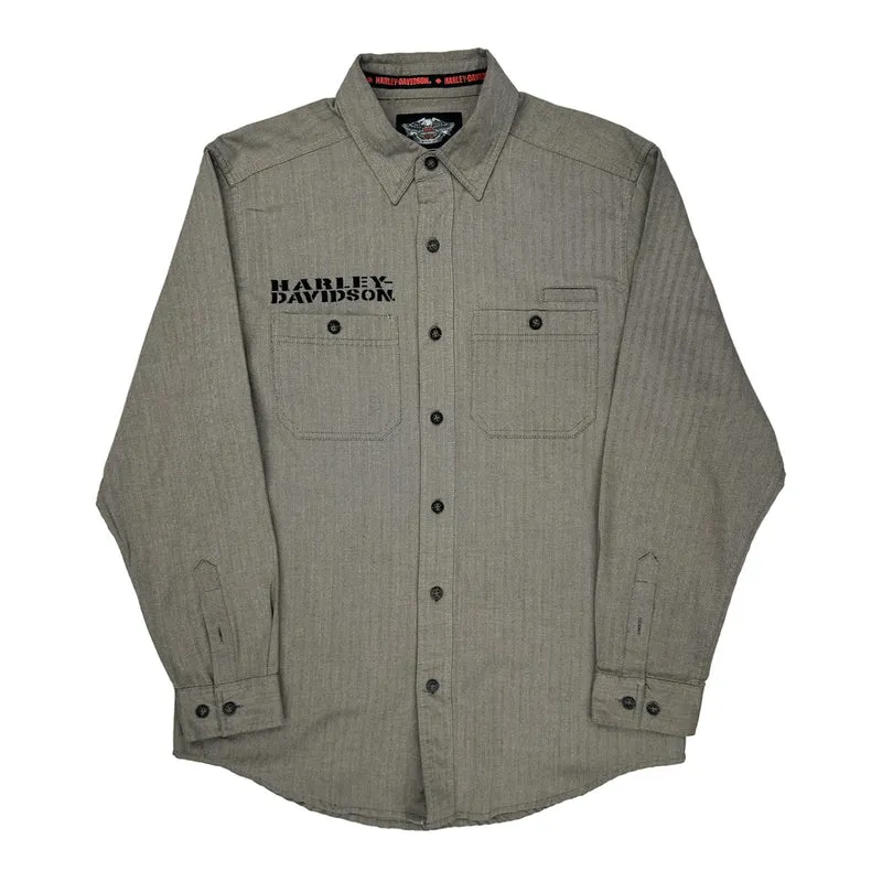 Harley Davidson Shirt - Medium Green Cotton Blend