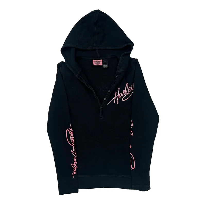 Motorcycle Harley Davidson Hoodie - Medium Black Cotton