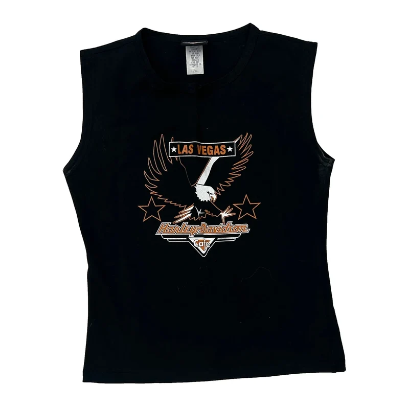 Las Vegas Harley Davidson Graphic Tank Top - Large Black Cotton