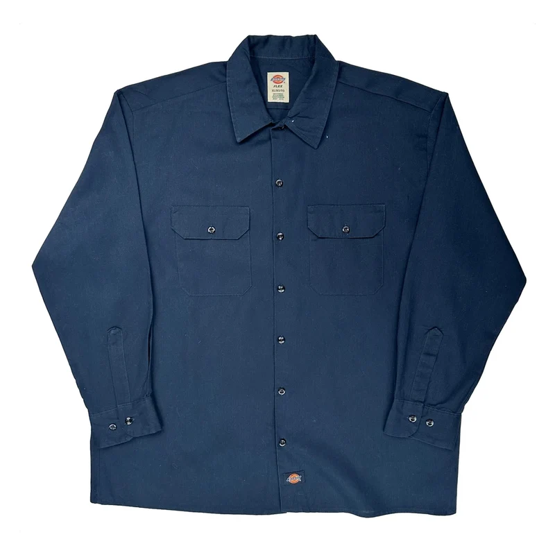Dickies Shirt - XL Navy Cotton Blend