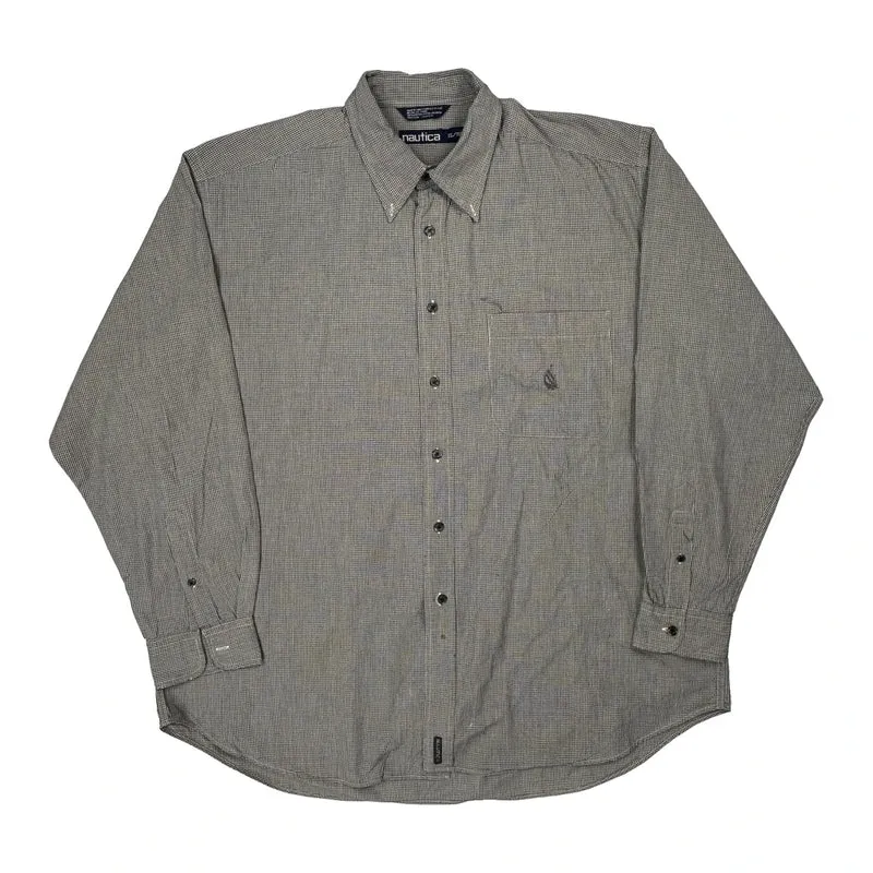 Nautica Checked Shirt - XL Gray Cotton