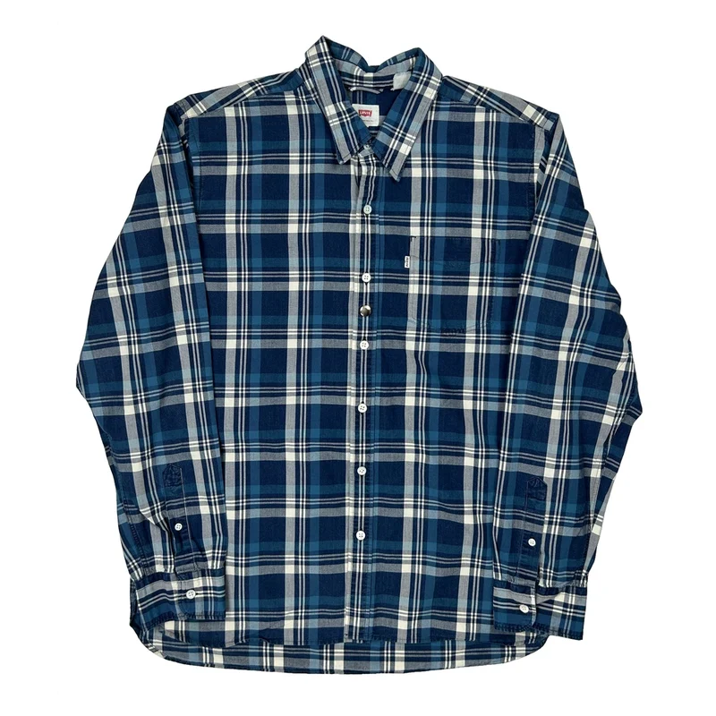 Levis Checked Shirt - XL Blue Cotton