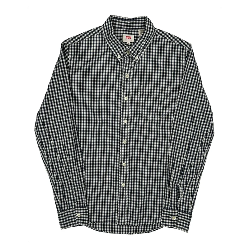 Levis Checked Shirt - Small Black & White Cotton