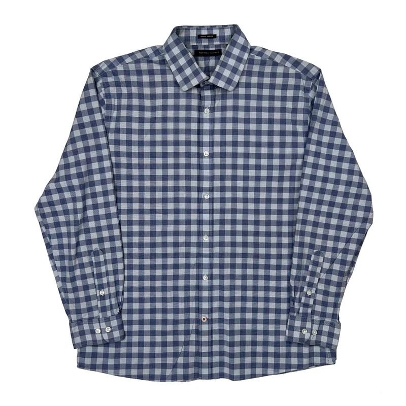 Tommy Hilfiger Checked Shirt - Large Blue Cotton
