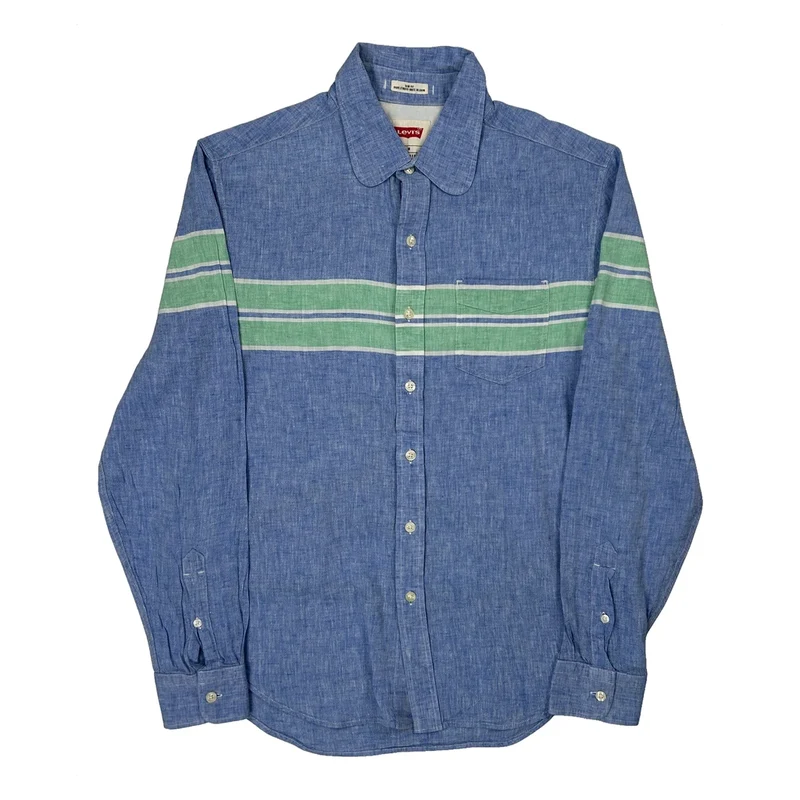 Levis Slim Fit Shirt - Medium Blue Cotton