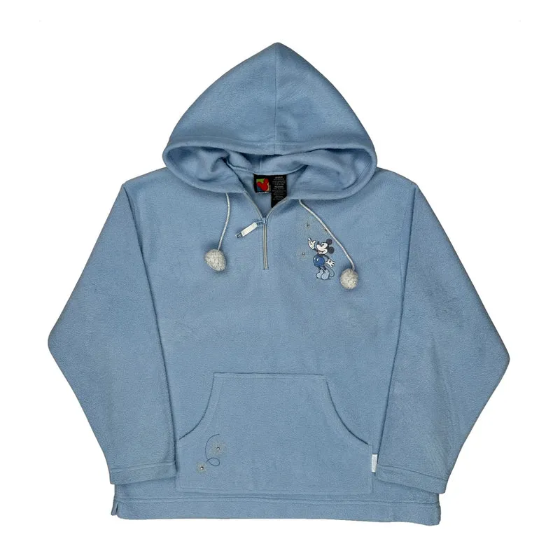 Mickey Mouse Mickey Cartoon Hoodie - Medium Blue Polyester