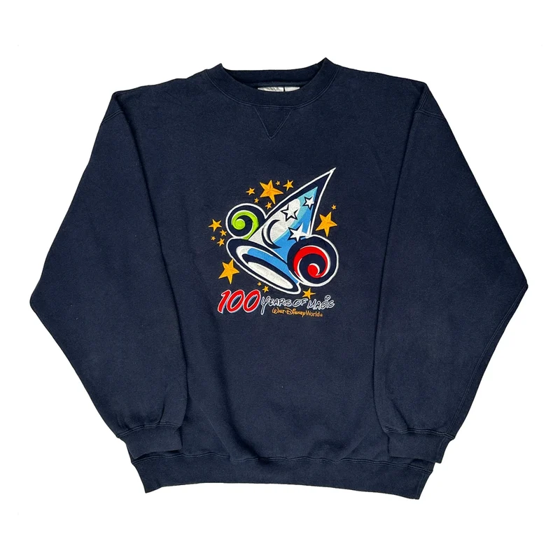 100 Years Of Magic Disney Graphic Sweatshirt - XL Navy Polyester Blend