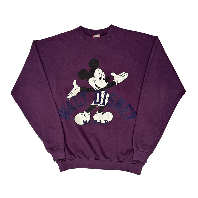 Walt Disney World Disney Cartoon Sweatshirt - XL Purple Cotton Blend