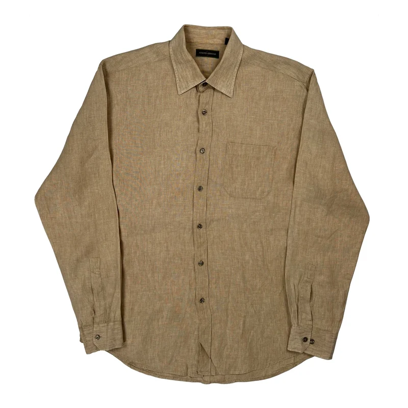 Joseph Abboud Shirt - Large Beige Linen