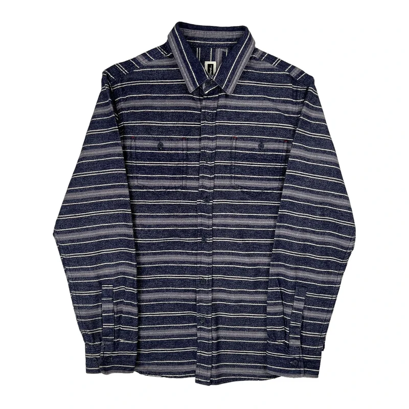 Howe Striped Shirt - Large Blue Cotton