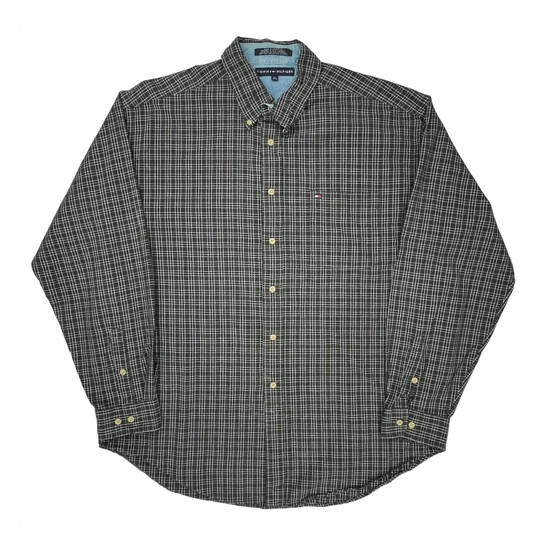 Tommy Hilfiger Checked Shirt - XL Black Cotton