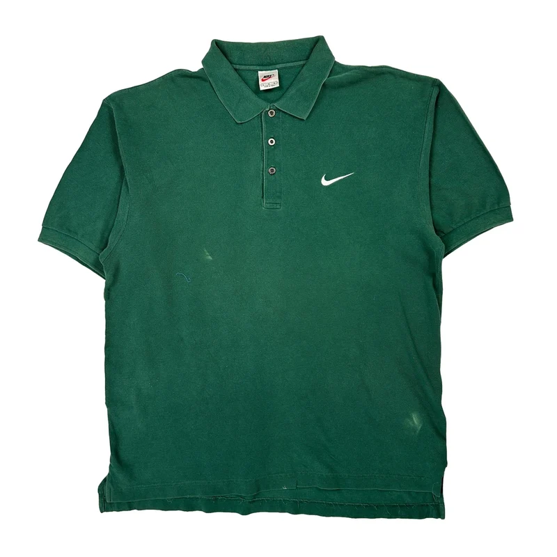 Nike Polo Shirt - Large Green Cotton