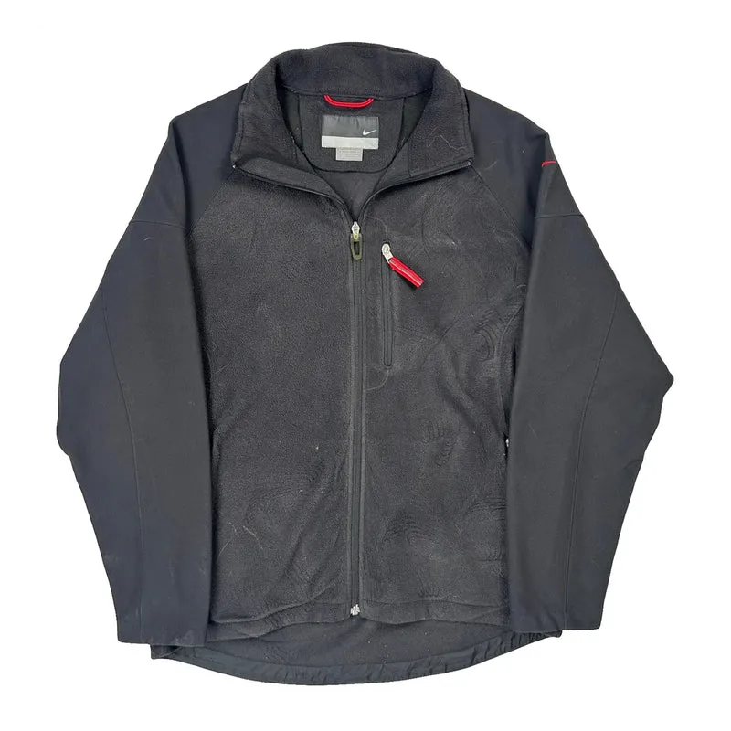 Nike Fleece Jacket - Large Black Polyester