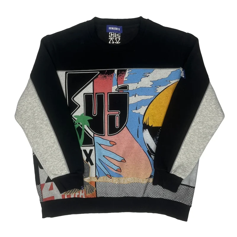 Devastates Graphic Sweatshirt - Large Black Cotton