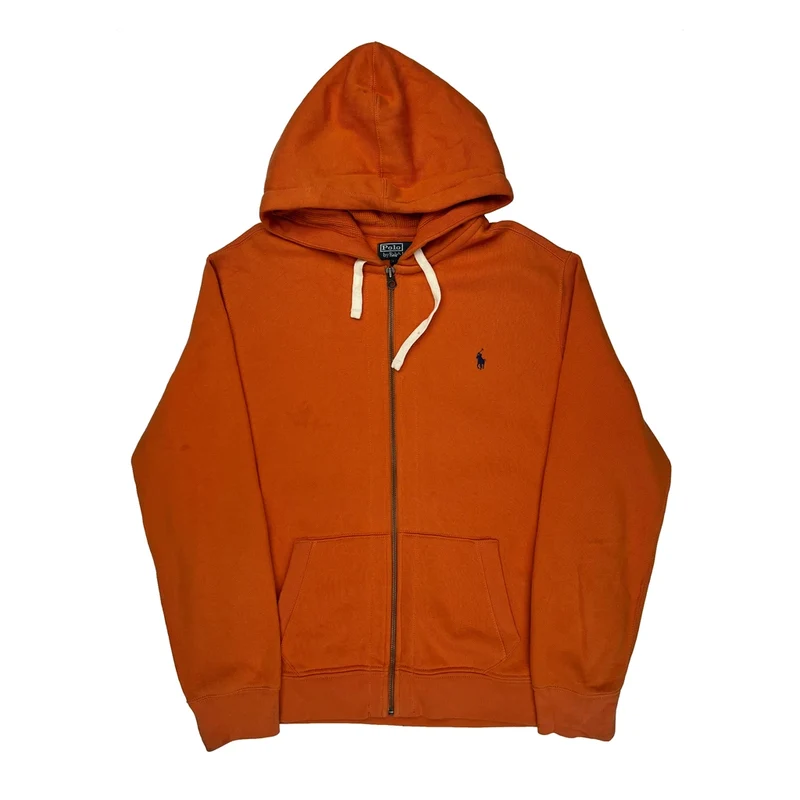 Polo By Ralph Lauren Hoodie - 2XL Orange Cotton Blend