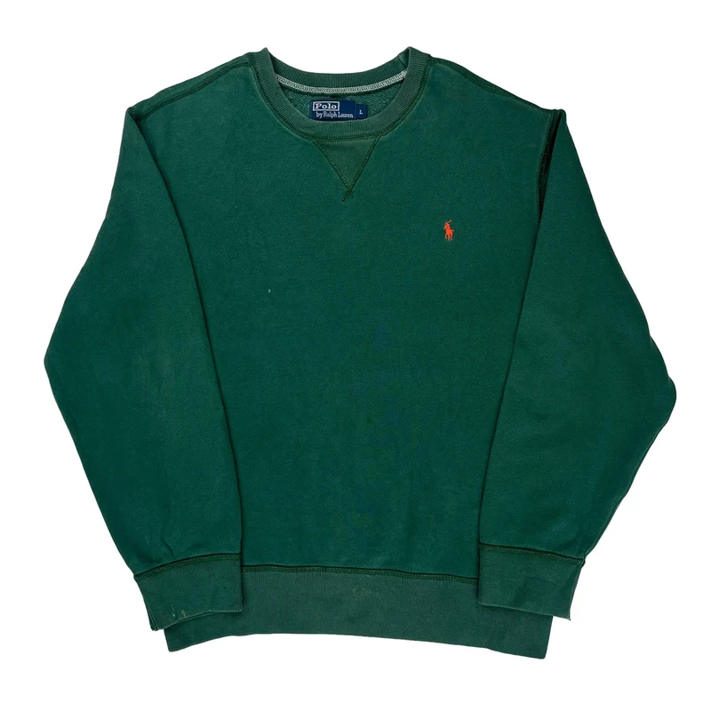 Polo By Ralph Lauren Sweatshirt - Large Green Cotton