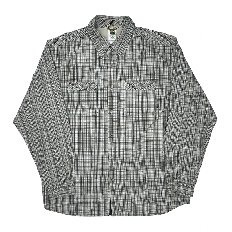 The North Face Checked Shirt - Large Gray Cotton