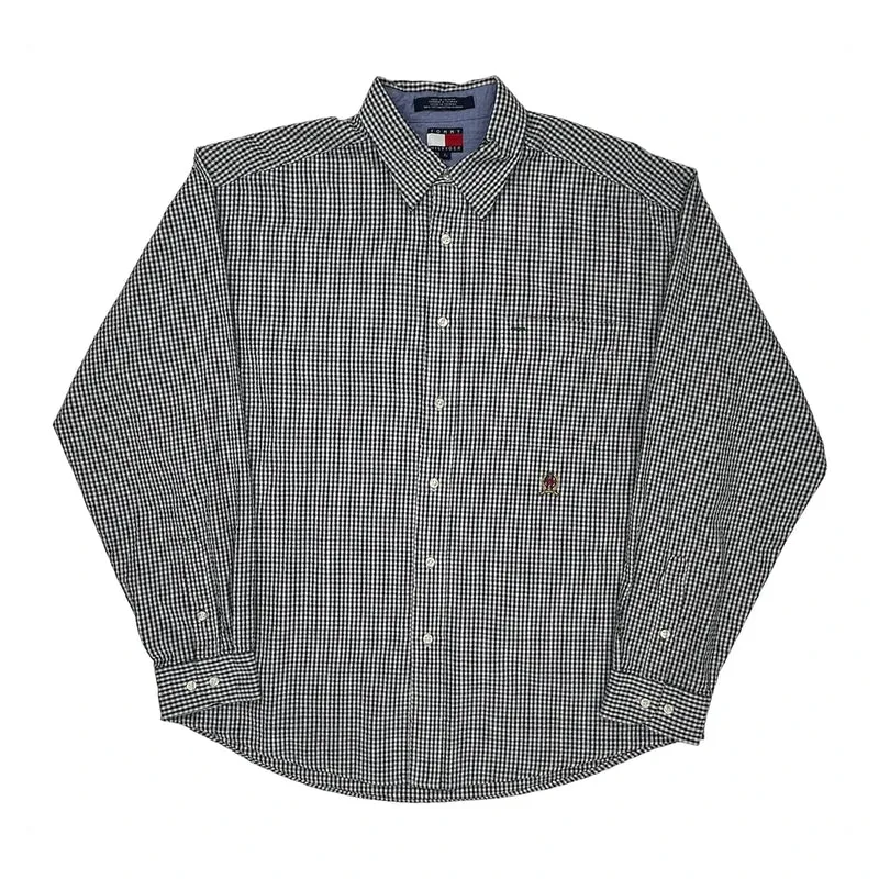 Tommy Hilfiger Checked Shirt - Large Black & White Cotton