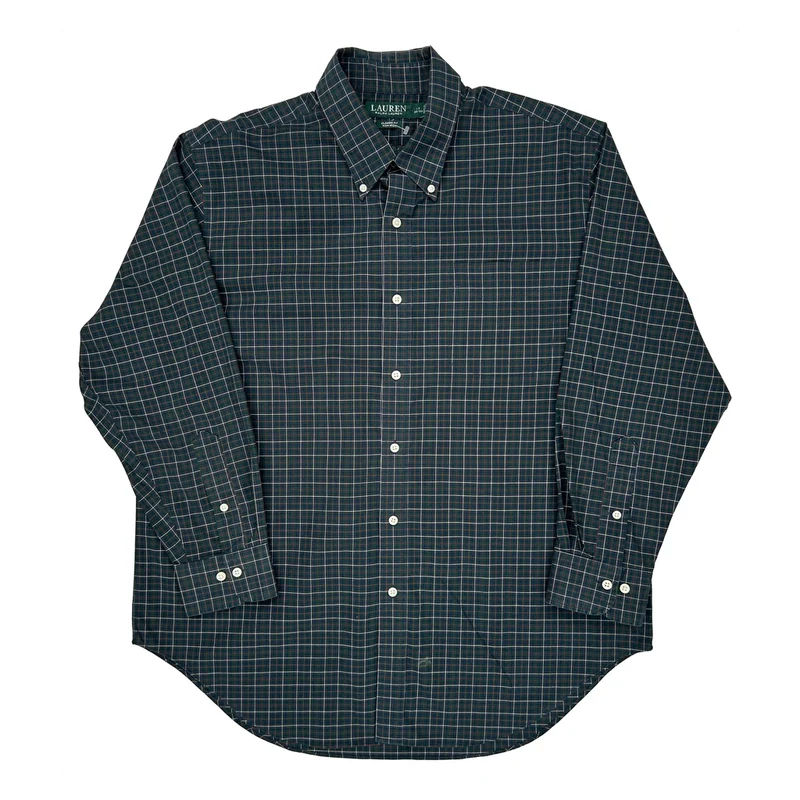 Ralph Lauren Checked Shirt - XL Green Cotton