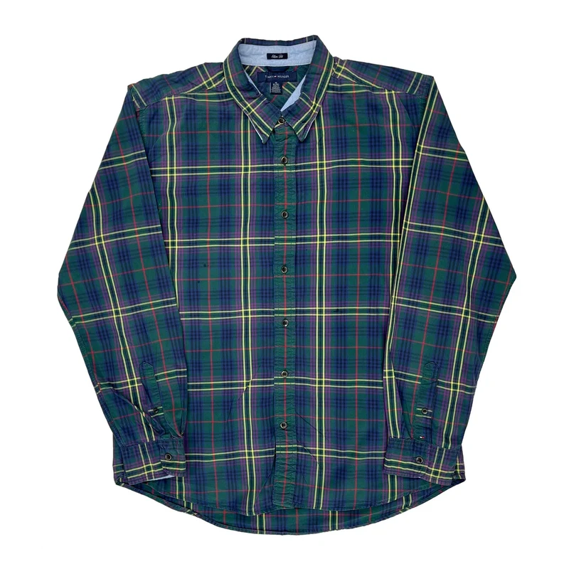 Tommy Hilfiger Checked Shirt - XL Green Cotton